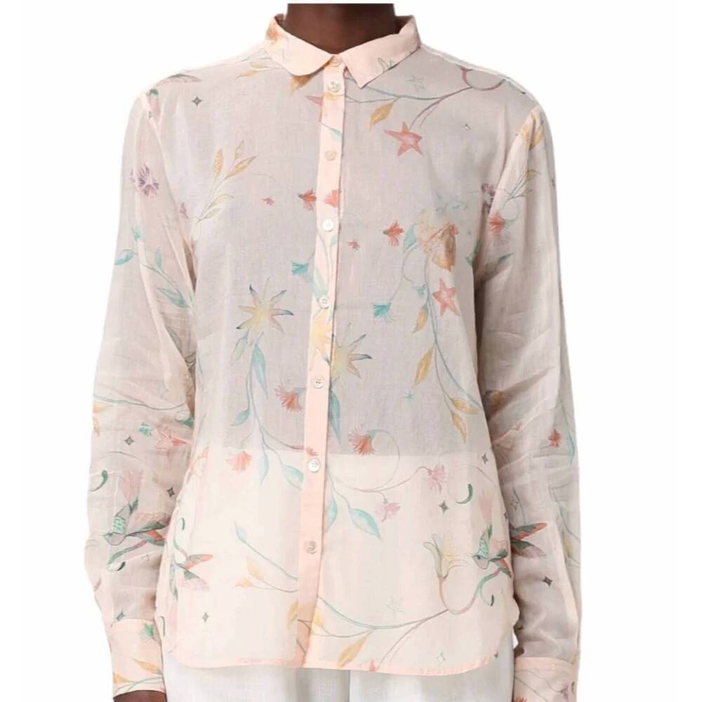 NEW FORTE FORTE deliverance print voile shirt in roseo